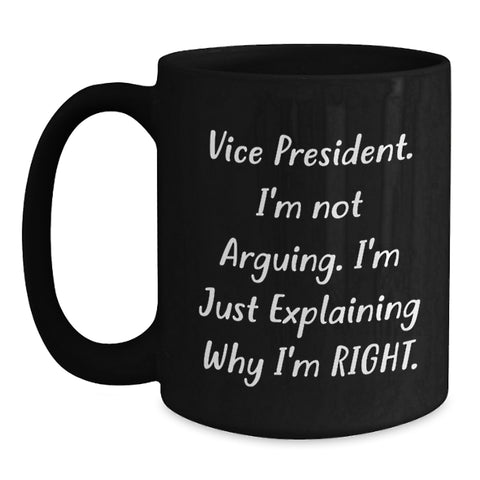 Image of Funny Vice President Gifts for Men from Coworkers, Vice President Black Coffee Mug, Valentine's Unique Mugs - Main