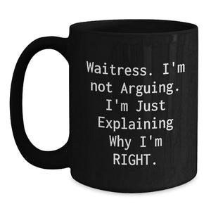 Funny Waitress Gifts from Friends and Family Black Coffee Mug for Christmas Unique Presents