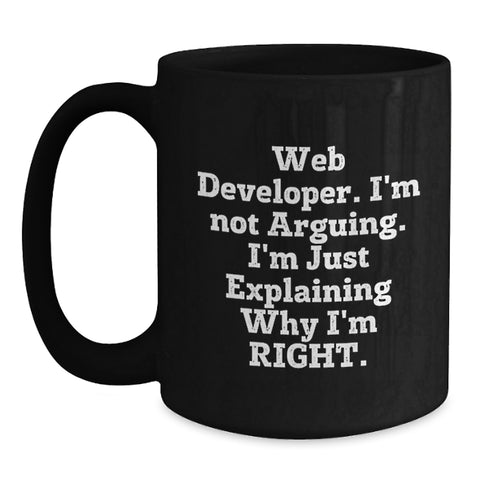 Image of Funny Web Developer Gifts for Men and Women, Web Developer Love Black Coffee Mug, Valentine's Unique Gifts from Friends and Family - Main