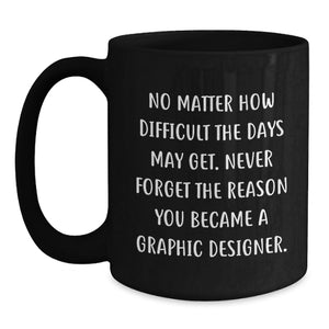Funny Graphic Designer Gifts, Unique Black Coffee Mug for Graphic Designer Friends, Never Forget the Reason You Became a Graphic Designer - Gifts from Friends for Graphic Designers