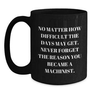 Inspirational Machinist Gifts from Friends for Machinist, Funny Quotes on Black Coffee Mug, Christmas Unique Gifts for Men