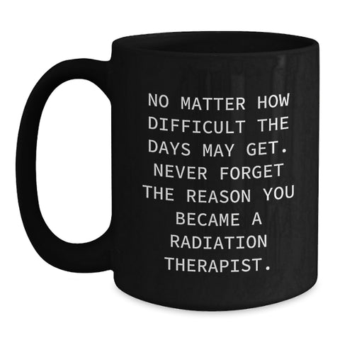 Image of Funny Inspirational Gifts for Radiation Therapist Men, Christmas Unique Gifts from Family Friends, Black Coffee Mug Quote Never Forget - Main
