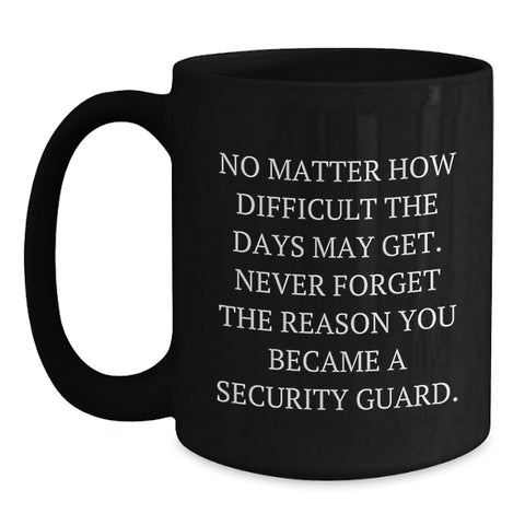 Image of Funny Security Guard Christmas Unique Gifts from Men to Security Guard Heroes, Inspirational Mugs for Security Guard Friends, Black Coffee Mug - Main