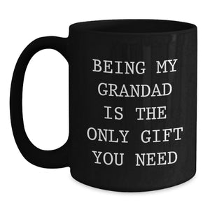 Funny Grandad Gifts from Men to Grandad, Black Coffee Mugs for Grandad, Christmas Unique Gifts