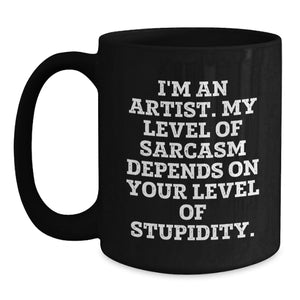 Artist Gifts from Friends, Funny Artist Black Coffee Mug, Christmas Unique Presents for Artist Men