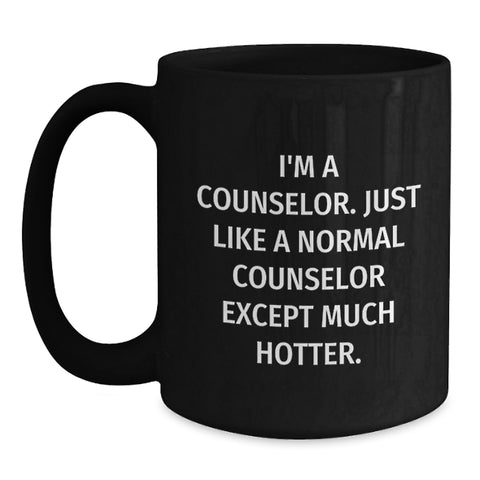 Image of Funny Counselor Gifts for Men - Unique Black Coffee Mug from Friends - Main