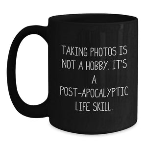 Taking Photos Gifts for Friends and Family, Funny Black Coffee Mug, Birthday Unique Presents from Loved Ones