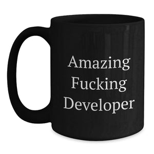 Funny Developer Gifts from Friends - Awesome Black Coffee Mug for Developer - Graduation Unique Gifts for Men
