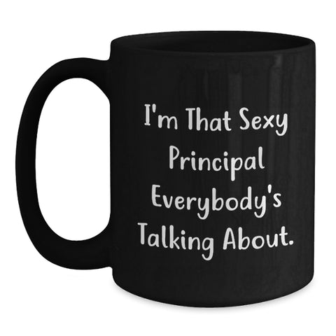 Image of Funny Principal Gifts Unique Black Coffee Mugs for Men from Friends - Main