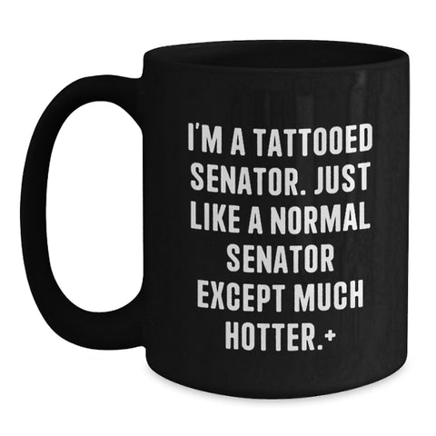 Image of Funny Senator Gifts for Men, Senator Black Coffee Mug, Unique Graduation Gifts from Friends for Senator - Main