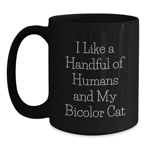 Image of Funny Bicolor Cat Black Coffee Mugs Gifts for Bicolor Cat Lovers, Perfect for Graduation Unique Gifts from Friends and Family - Main