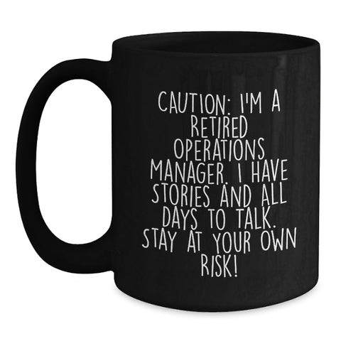 Image of Funny Quotes for Operations Manager Graduation Unique Gifts - Black Coffee Mug Gifts from Friends for Operations Managers - Main