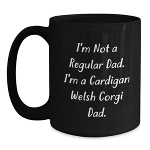Funny Cardigan Welsh Corgi Dad Gifts for Men, Funny Black Coffee Mug for Dad, Graduation Unique Gifts from Friends or Family
