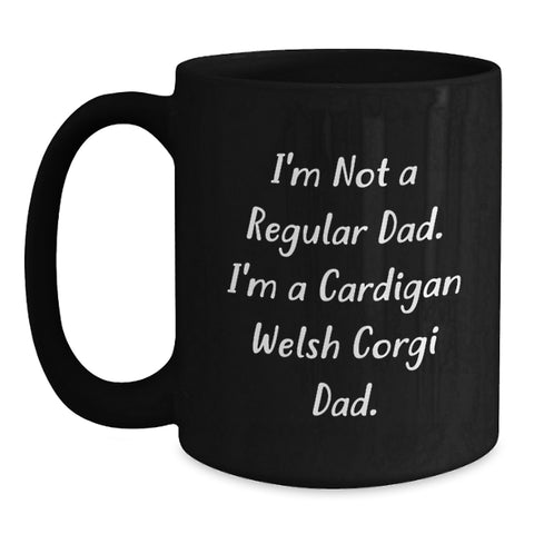 Image of Funny Cardigan Welsh Corgi Dad Gifts for Men, Funny Black Coffee Mug for Dad, Graduation Unique Gifts from Friends or Family - Main
