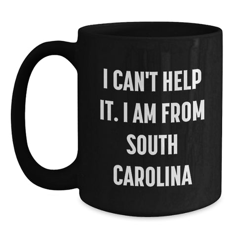Image of Funny Gifts from Friends and Family to South Carolinians, Unique Black Coffee Mug for Graduation - Main