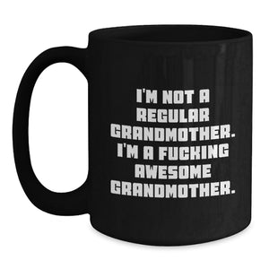 Grandmother Gifts, Funny Inspirational Mugs, Gifts from Family for Awesome Grandmother, Black Coffee Mug for Graduation