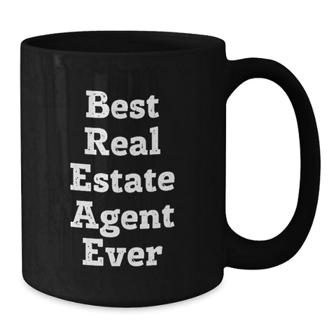 Image of Gifts for Real Estate Agent Men Funny Black Coffee Mug Best Ever - Additional