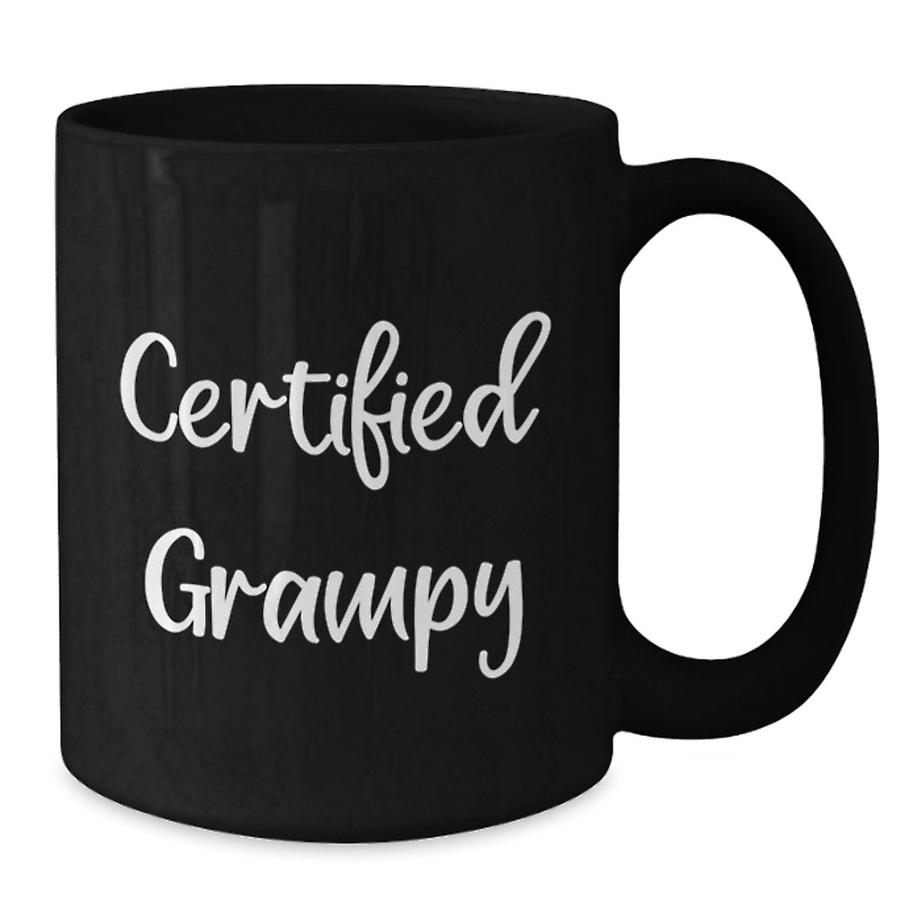 Funny Grampy Gifts, Black Coffee Mug for Birthday, 'Certified Grampy' Quote, Gifts from Men, Women, Friends, Coworkers, Family - Additional