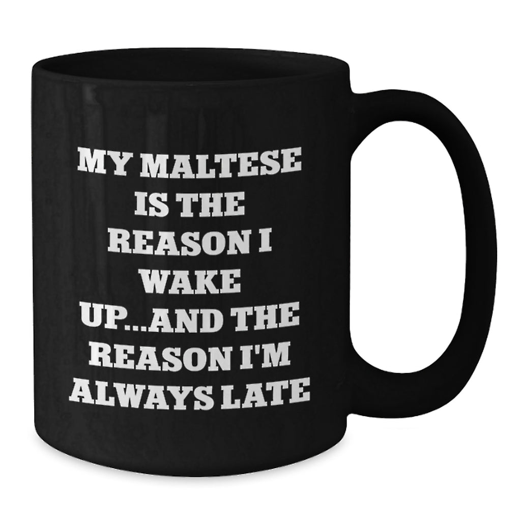Funny Maltese Dog Gifts for Coffee Lovers Black Coffee Mugs from Partners, Valentine's Unique Gifts for Women, Funny Quote - Additional