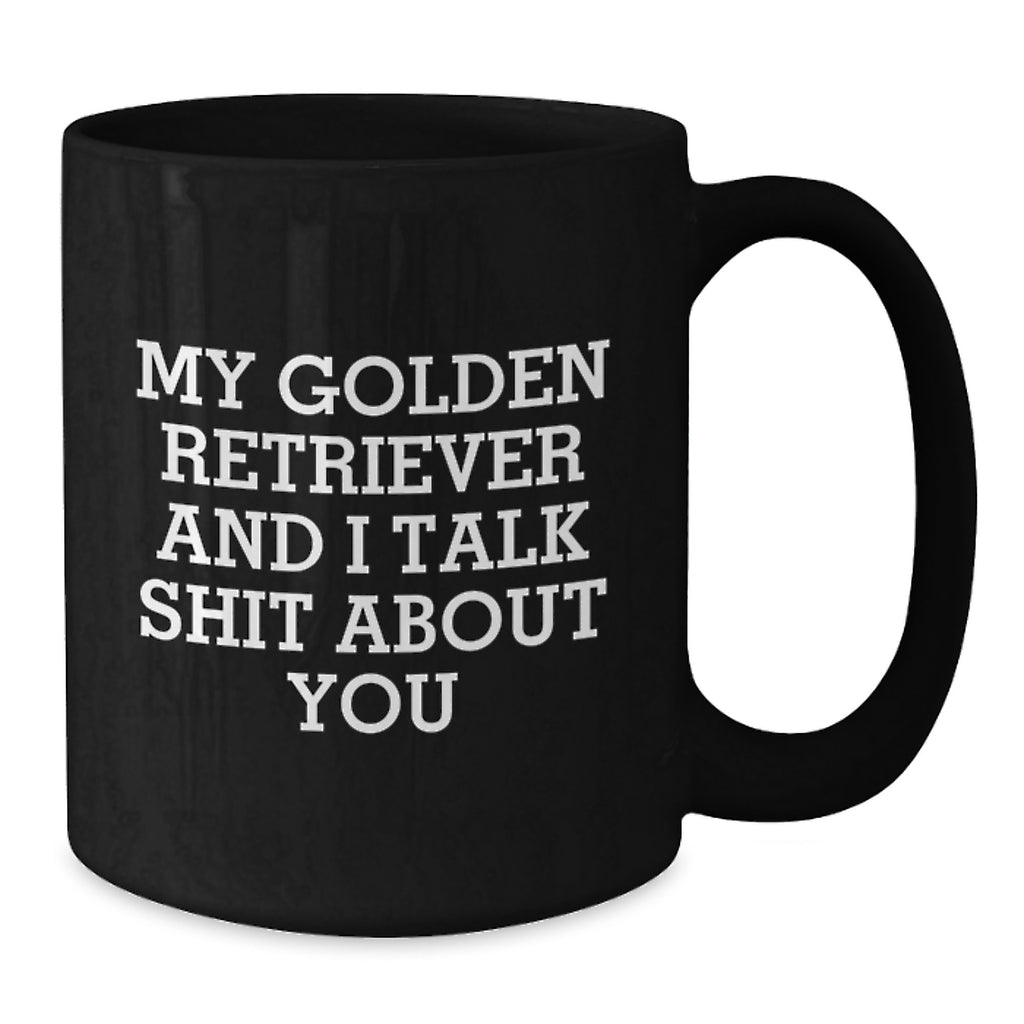 Funny Golden Retriever Dog Black Coffee Mug Gifts from Family to Friends and Coworkers for Graduation - Additional