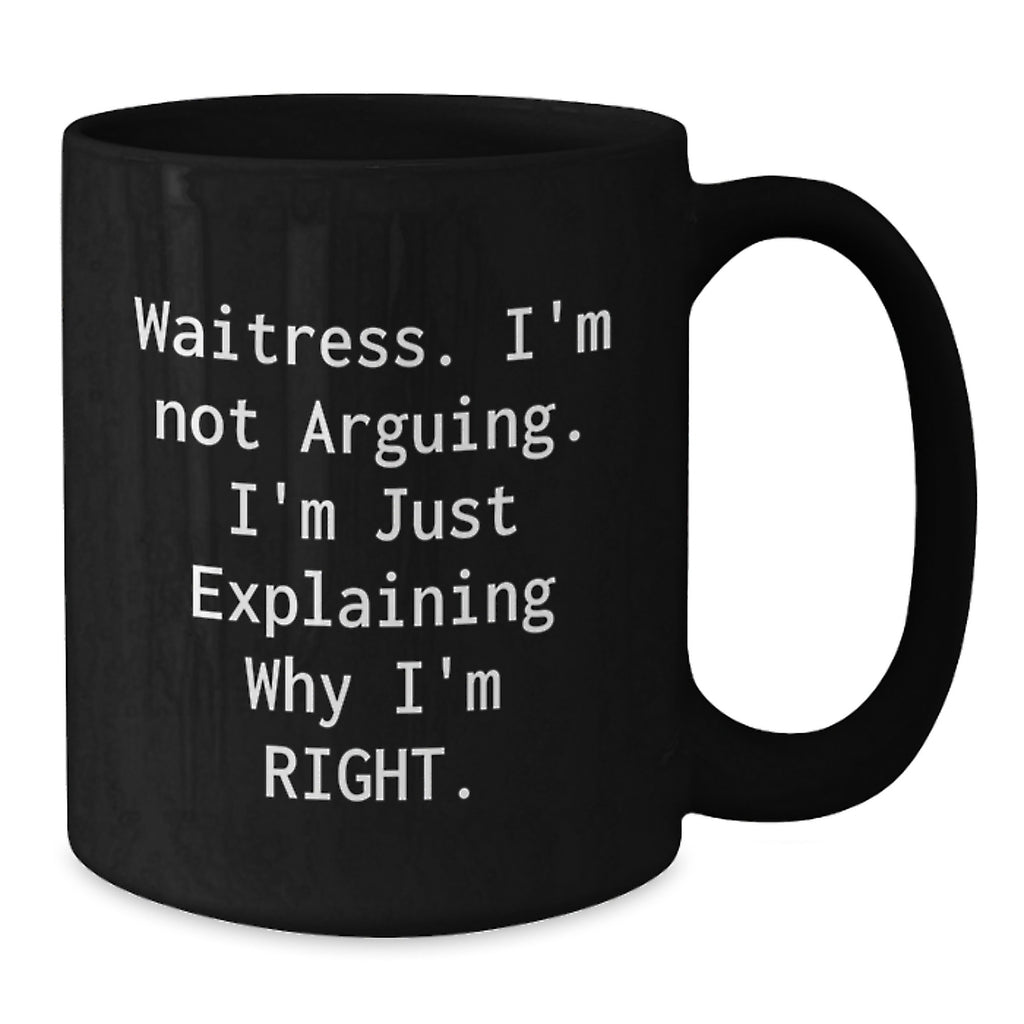 Funny Waitress Gifts from Friends and Family Black Coffee Mug for Christmas Unique Presents - Additional