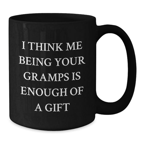 Image of Unique Gifts for Gramps from Family, Funny Black Coffee Mug with Gramps Quote for Christmas - Additional
