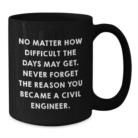 Image of Funny Civil Engineer Birthday Unique Gifts from Friends to Men with Inspirational Quote, Black Coffee Mug - Gift for Civil Engineer, 11oz or 15oz - Additional