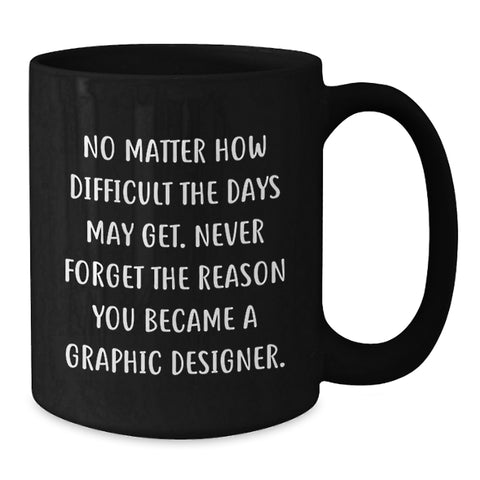 Image of Funny Graphic Designer Gifts, Unique Black Coffee Mug for Graphic Designer Friends, Never Forget the Reason You Became a Graphic Designer - Gifts from Friends for Graphic Designers - Additional