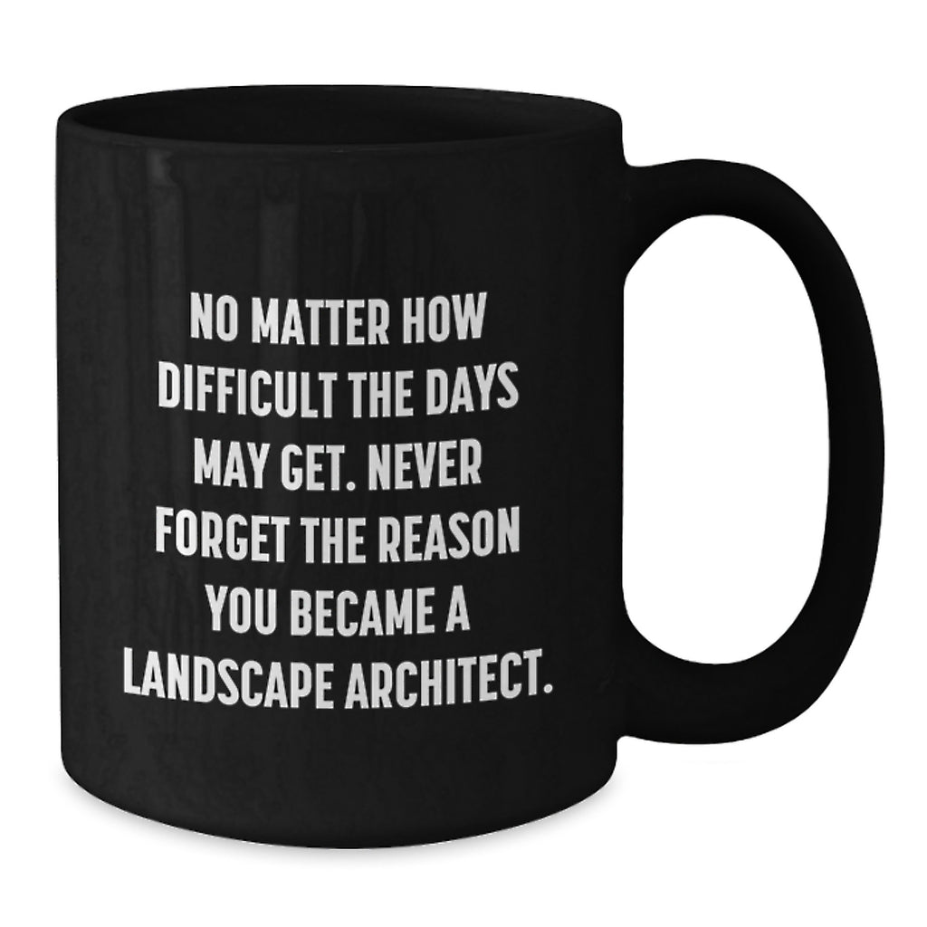 Christmas Unique Gifts for Landscape Architects, Funny Inspirational Quote Black Coffee Mug, Gift from Friends, Family, or Coworkers - Additional