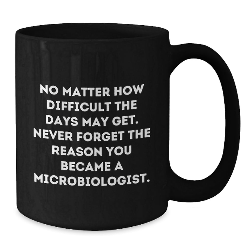 Funny Christmas Unique Gifts for Microbiologists Men, Black Coffee Mug, Never Forget the Reason You Became a Microbiologist - Additional