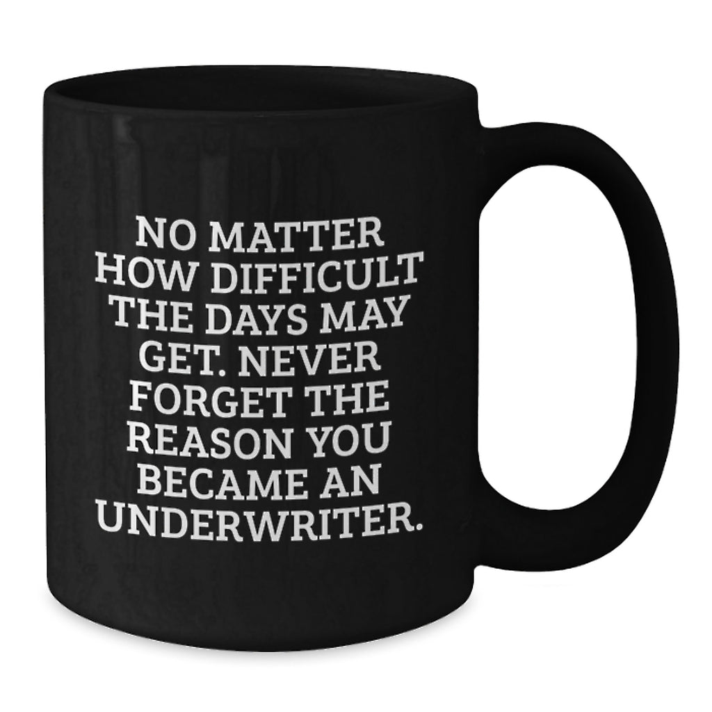 Funny Inspirational Underwriter Black Coffee Mug Gifts for Underwriter Friends, Christmas Unique Gifts from Men, Underwriter Motivation Mug 11oz/15oz - Additional