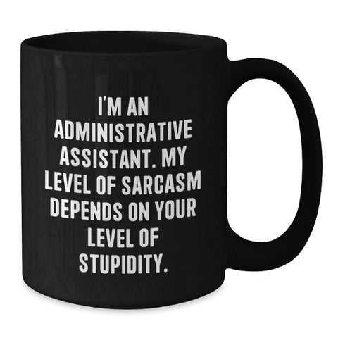 Image of Funny Administrative Assistant Gifts, Unique Black Coffee Mugs for Coworkers, Office Christmas Unique Gifts from Friends - Additional