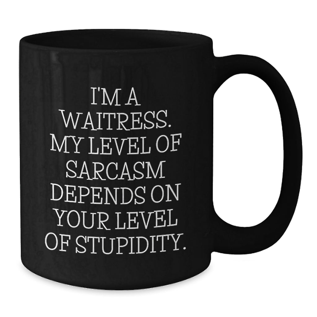 Funny Waitress Gifts from Friends, Unique Black Coffee Mugs for Waitresses, Christmas Unique Gifts - Additional