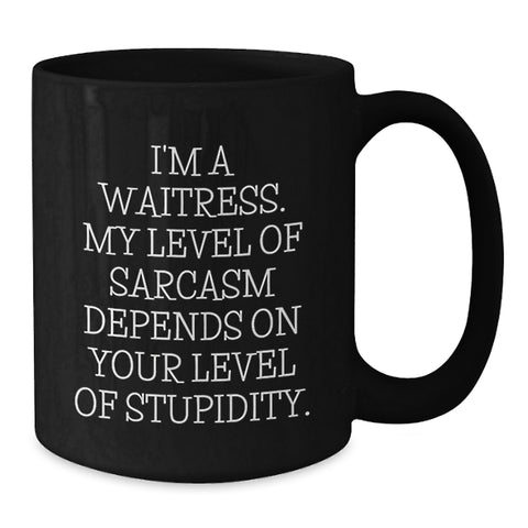 Image of Funny Waitress Gifts from Friends, Unique Black Coffee Mugs for Waitresses, Christmas Unique Gifts - Additional