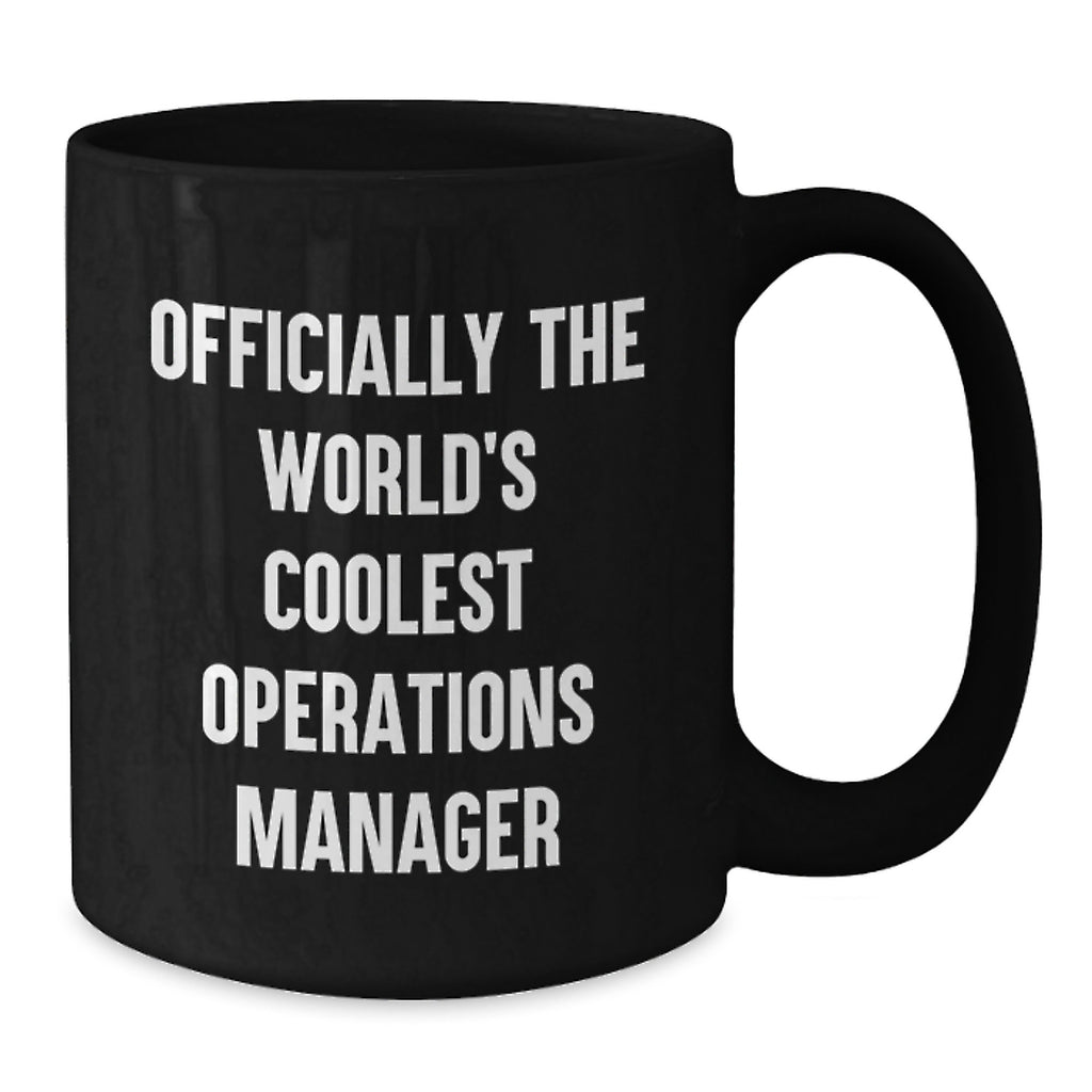 Funny Operations Manager Christmas Unique Gifts from Friends, Black Coffee Mug, 'Officially The World's Coolest Operations Manager', Perfect for Coworkers - Additional