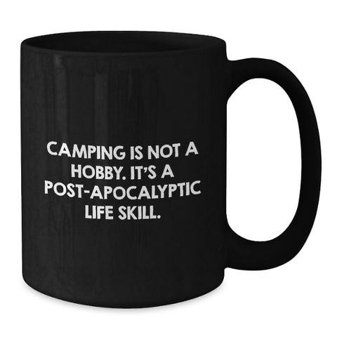 Image of Camping Humor Black Coffee Mug - Gifts from Family for Camping Friends, Perfect for Outdoor Enthusiasts, Funny Camping Mugs, Unique Christmas Unique Gifts - Additional