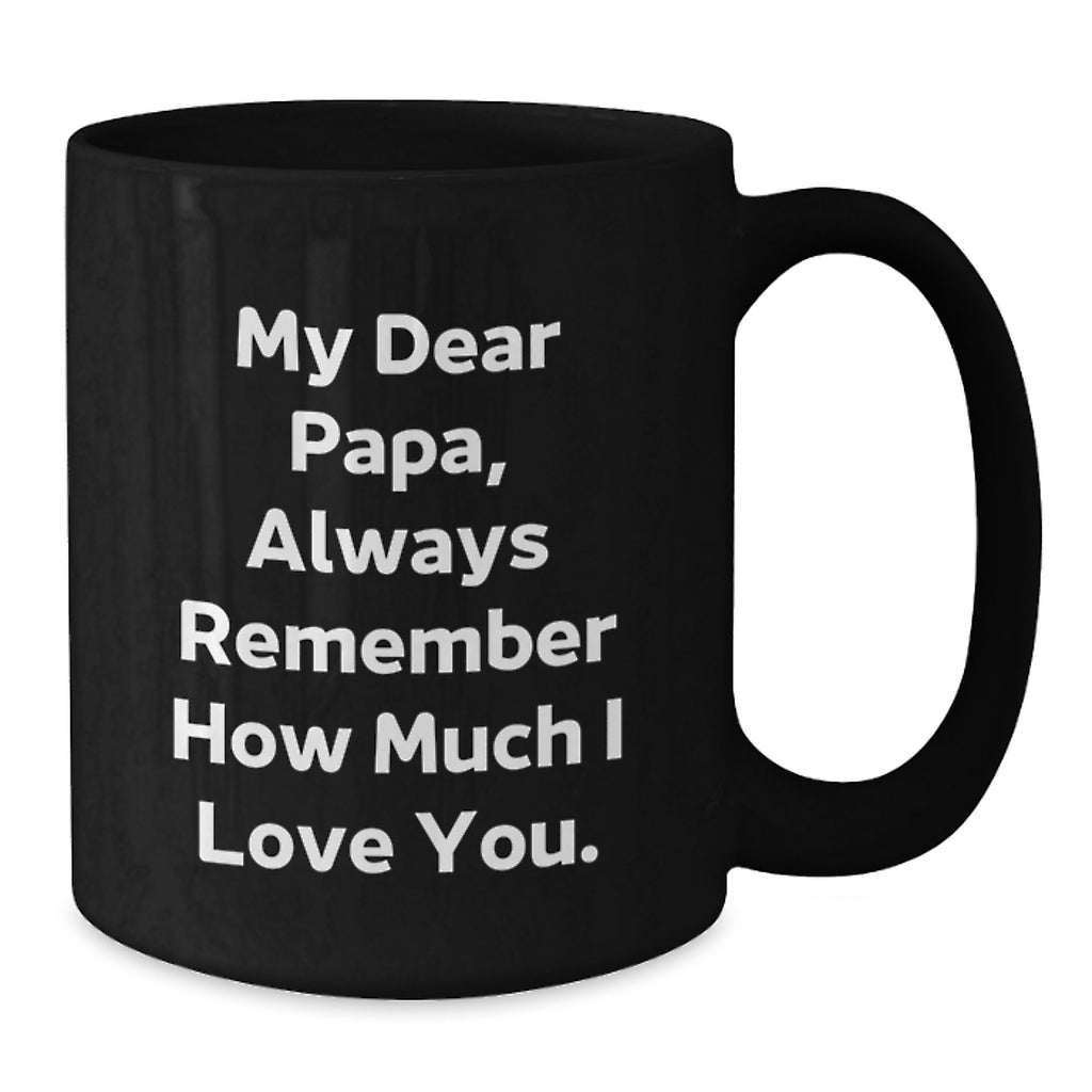 Funny Papa Black Coffee Mug Gifts for Papa from Family on Christmas, Best Father's Day Mug, Unique Black Coffee Mug - Additional