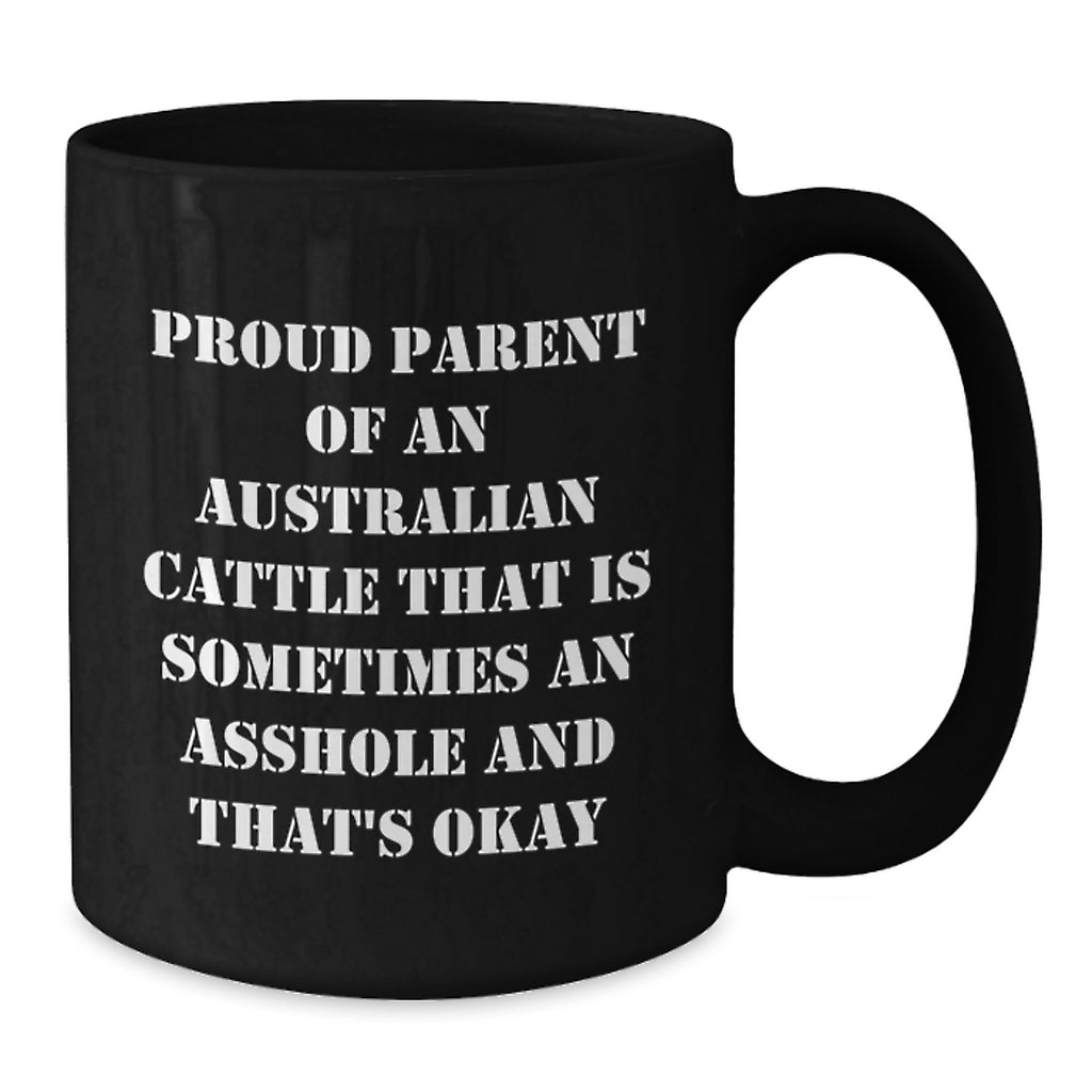 Australian Cattle Dog Mum Funny Gifts for Australian Cattle Dog Lovers, Black Coffee Mug, Perfect for Christmas - Additional