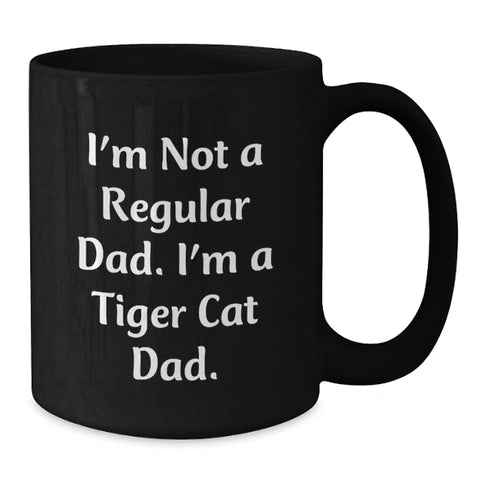 Image of Funny Tiger Cat Dad Black Coffee Mugs Gifts for Him from Family, Christmas Unique Mugs for Tiger Cat Lovers - Additional