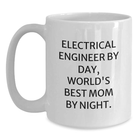 Image of Funny Electrical Engineer Gifts for Men - White Coffee Mug - Valentine's Unique Presents from Mom to Electrical Engineer Son - Main