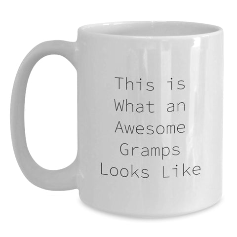Image of Funny Gramps Gifts, White Coffee Mug for Birthday, This Is What An Awesome Gramps Looks Like - Main