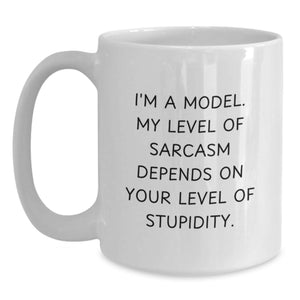 Funny Model White Coffee Mugs Gifts for Friends Birthday Humor