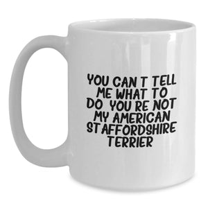 Funny American Staffordshire Terrier Dog Gifts for Men from Women on Valentine's - White Coffee Mug