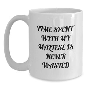 Funny Maltese Dog White Coffee Mugs - Gifts from Men to Women, Family, Friends, or Coworkers on Valentine's