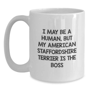 American Staffordshire Terrier Dog Lover Gifts from Men Funny White Coffee Mug Birthday Unique