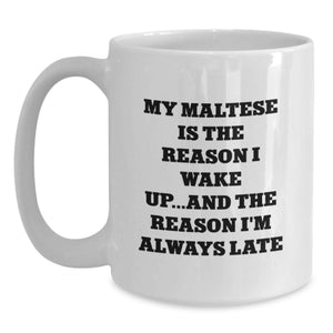 Funny Maltese Dog Quote Gifts from Friends for Valentine's Unique White Coffee Mug
