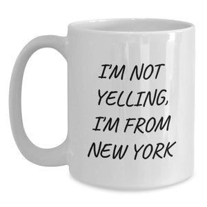 Funny New York White Coffee Mugs Gifts from Men for Friends and Family Valentine's Unique