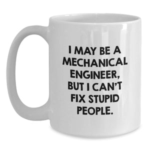 Funny Mechanical Engineer Gifts - Gifts from Friends for Men, Women, Mechanical Engineers, White Coffee Mug, Christmas Unique Presents