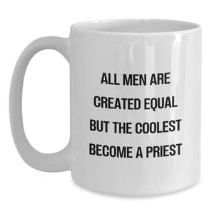 Funny Priest Gifts White Coffee Mugs for Men Gifts from Family Friends Coworkers for Priest Graduation Unique Gifts