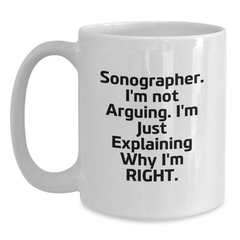 Image of Funny Sonographer Gifts for Her - White Coffee Mug from Friends, Birthday Unique Gifts for Her - Main